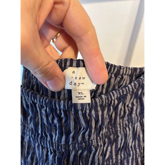 Navy and Blue Striped A New Day XL Maxi Sleeveless Dress - Picture 4 of 5